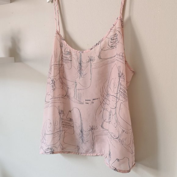AMERICAN APPAREL CHIFFON ILLUSTRATION CAMISOLE - Picture 4 of 7